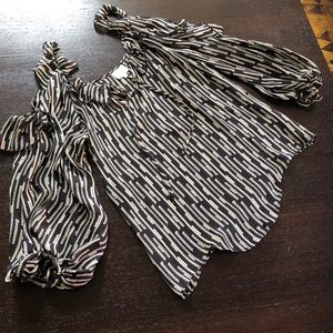 Parker Long Sleeved Cold Shoulder Silk Blouse